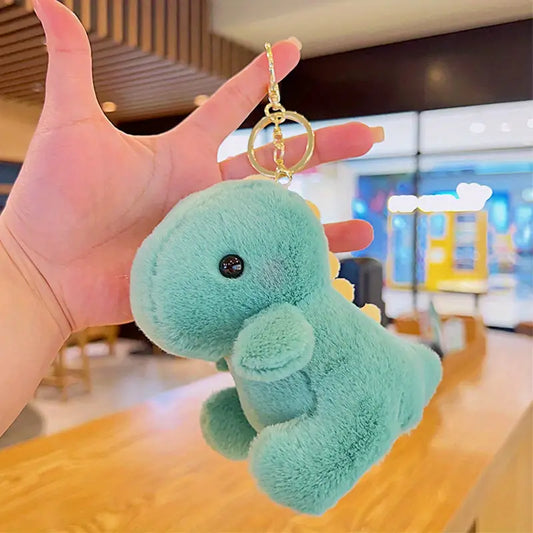 Adorable Dinosaur Fuzzy Plush Keychain